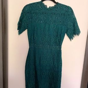 Lulu’s Remarkable Forest Green Lace Dress, size small
